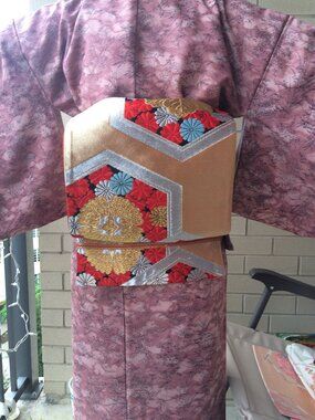 Vintage silk kimono belt 'Fukuro-Obi'